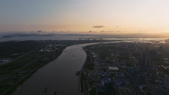 大湾区珠海澳门横琴合作区航拍