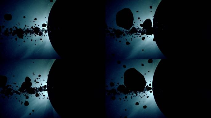 小行星带黑色星球逆光剪影宇宙神秘土星带