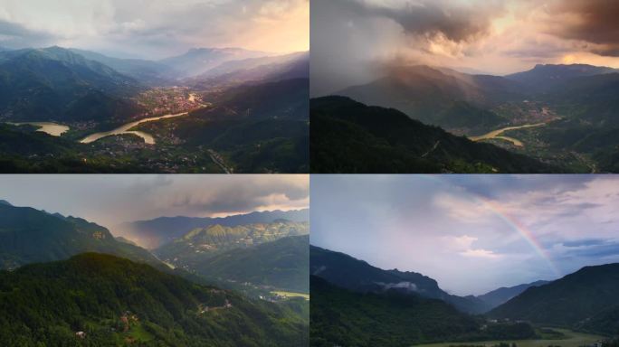 夏天乡村暴雨