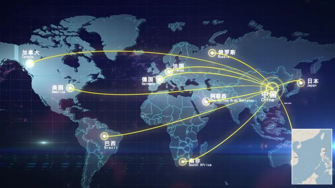 E3D战略布局世界地图模板