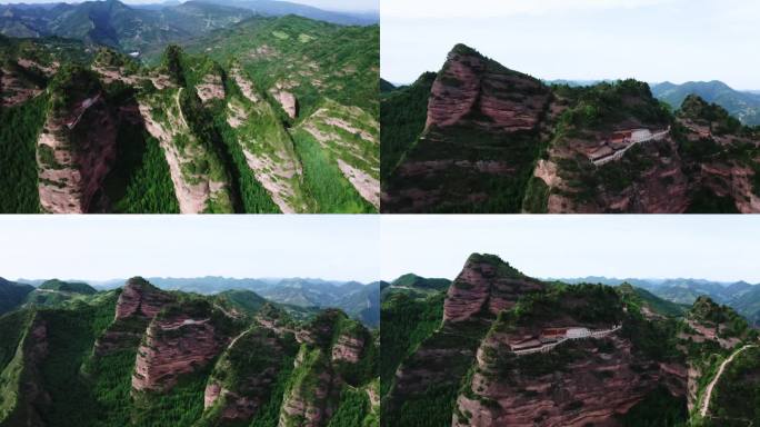 航拍西和大山独特自然风光八峰崖Y