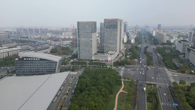 航拍扬州华城科技广场-HDR