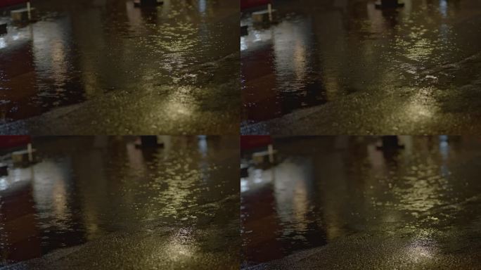 雨夜路面积水