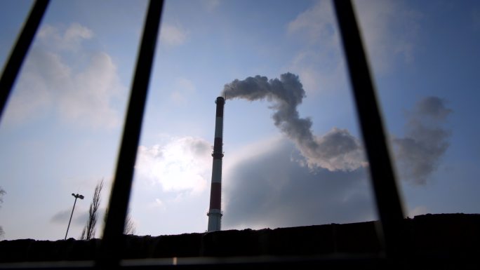 热电厂、锅炉房热电厂烟囱塔浓烟空气污染