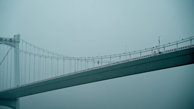 实拍高清海上大桥阴雨小雨海沧大桥局部