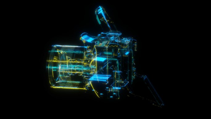 朋克风全息数码单反相机通道素材