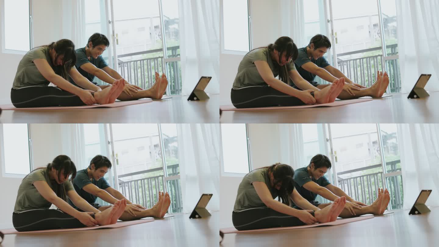 在家上网瑜伽课，开启新的正常生活。