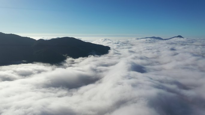 山峰云海航拍山水自然风光