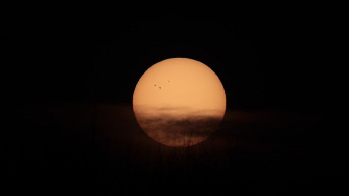 太阳日落特写