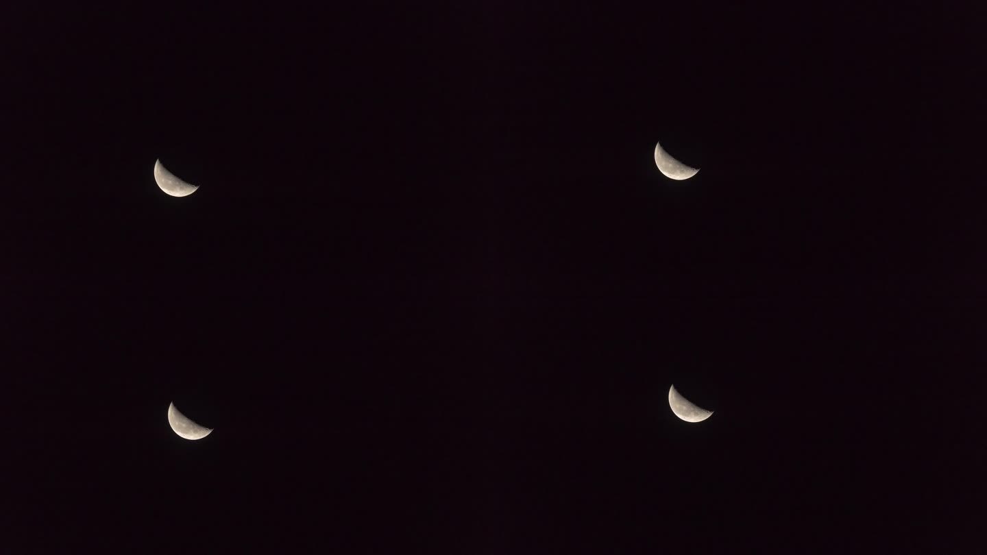 月亮升起过程延时摄影
