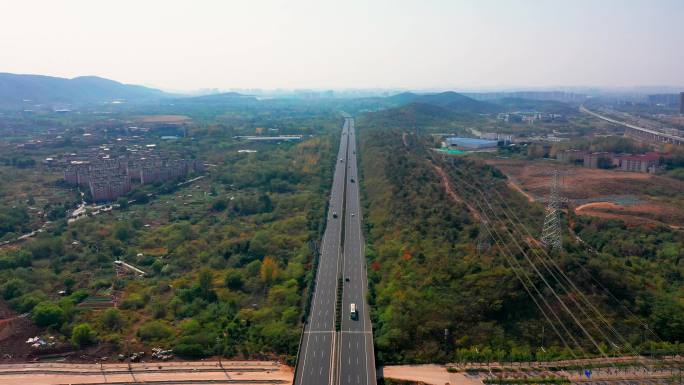 高速公路上空航拍