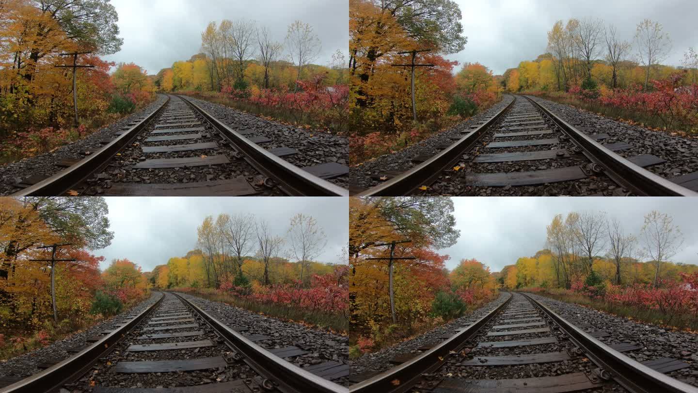 秋天的铁轨秋天的铁轨火车高铁