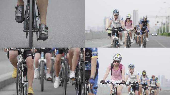 骑行城市自行车队