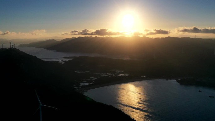 宁德霞浦狮头岗吕峡渡口日落延时航拍