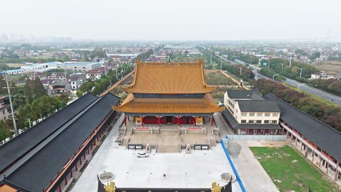 航拍泰州太平禅寺东岳庙