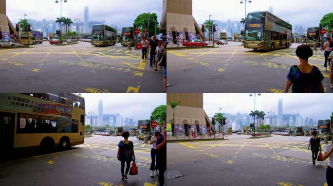 香港尖沙咀梳士巴利道街道马路4K老视频
