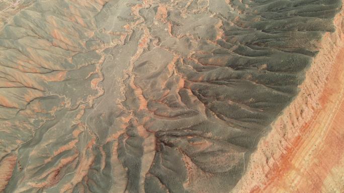 山脉鸟瞰图火星地标红色岩石山脉起伏