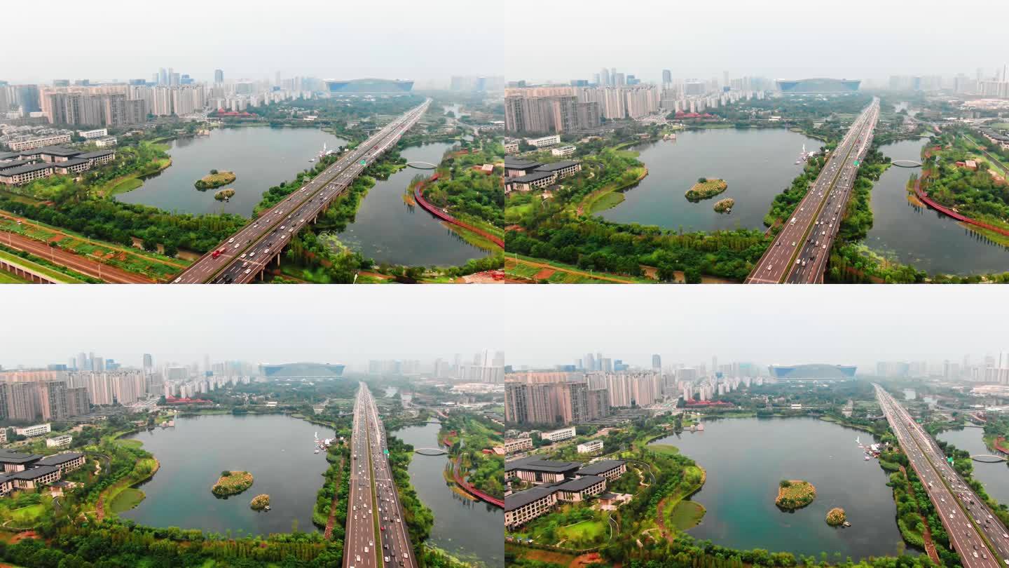 环球中心 锦城湖公园 航拍