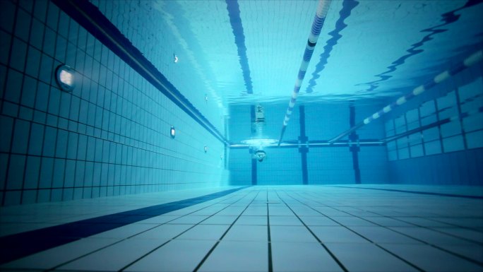 游泳池中的自由潜水员训练
