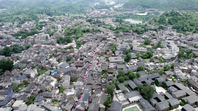 贵州贵阳花溪区城市宣传和青岩古镇航拍素材