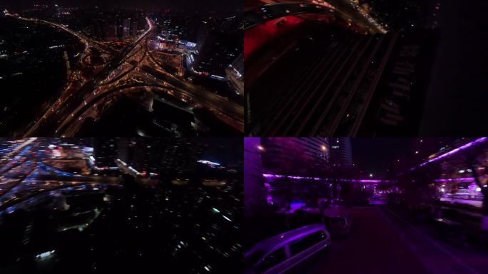 济南全福立交桥穿越机夜景拍摄