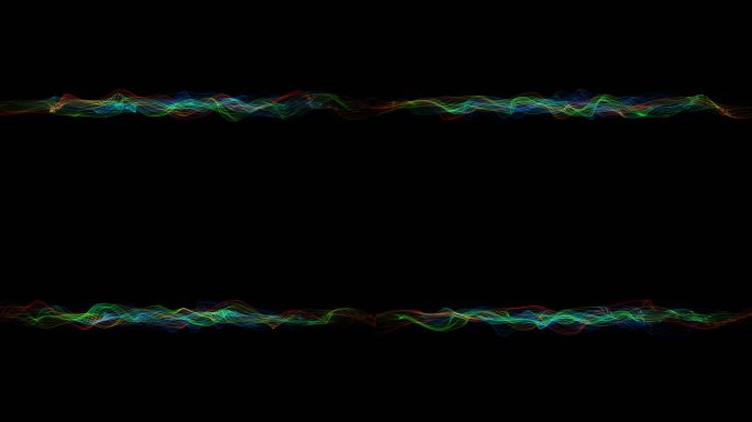 唯美五彩线条 抽象音频跳动粒子线条