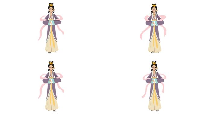 行走中的王昭君古代女性走路古装行走