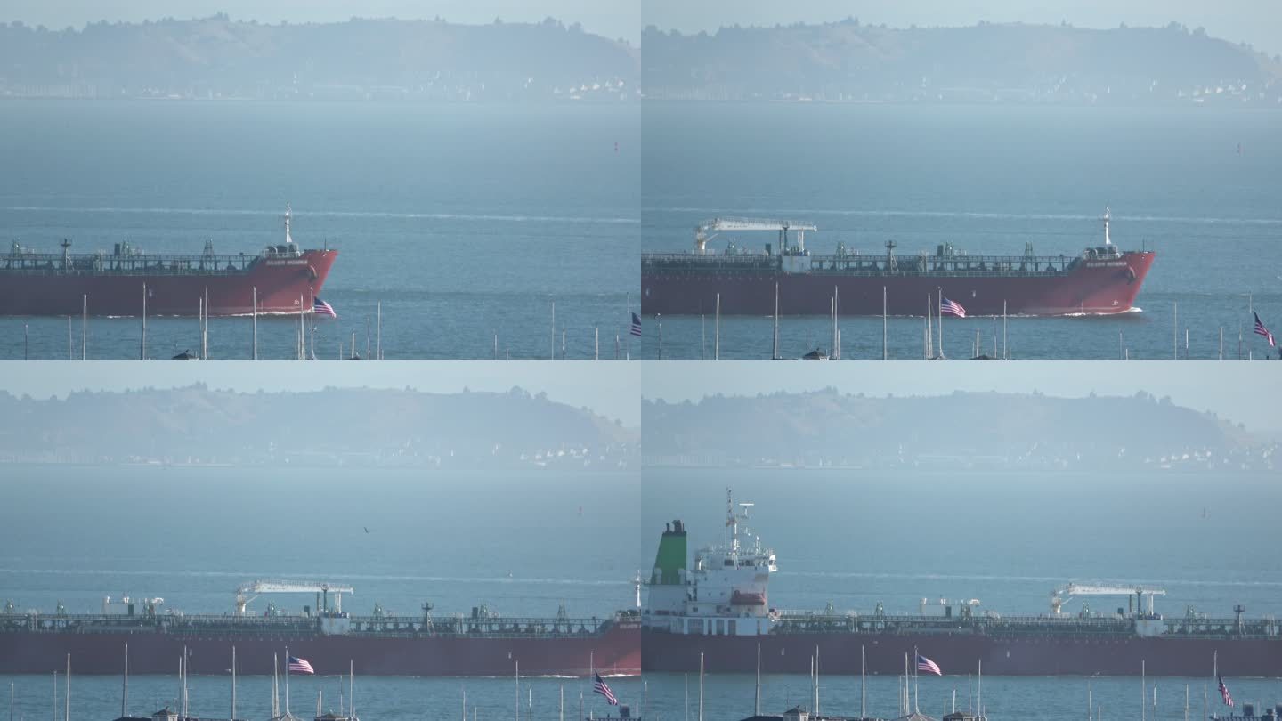 海上化学品油轮美国国旗大海货轮运输行驶航