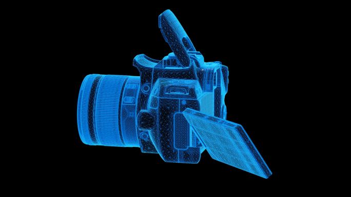 蓝色科技线条数码单反相机通道素材