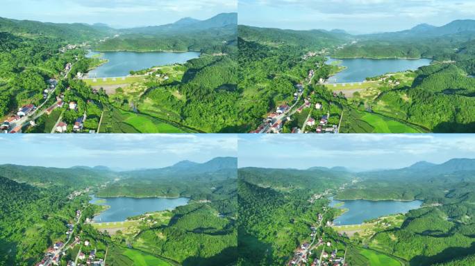 航拍乡村水库012