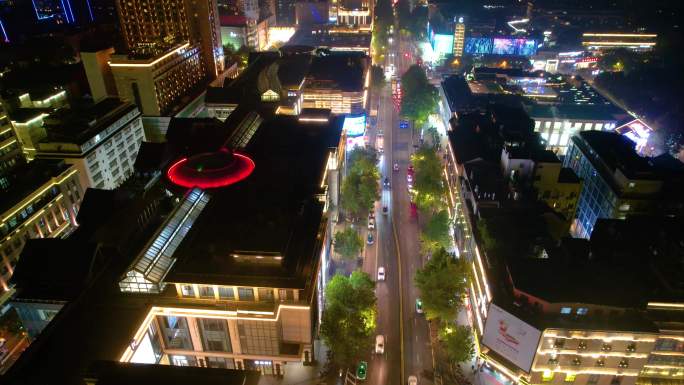 杭州西湖龙翔桥延安路夜景车流延时摄影