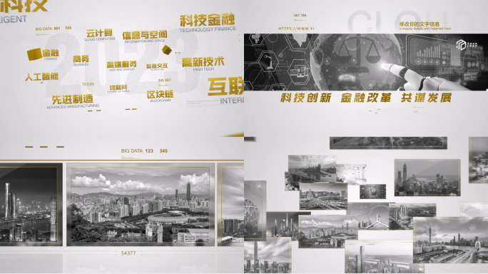 【原创】金色金融快闪节奏多图文4K