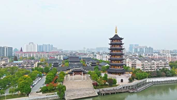 泰州南山律寺文峰塔航拍