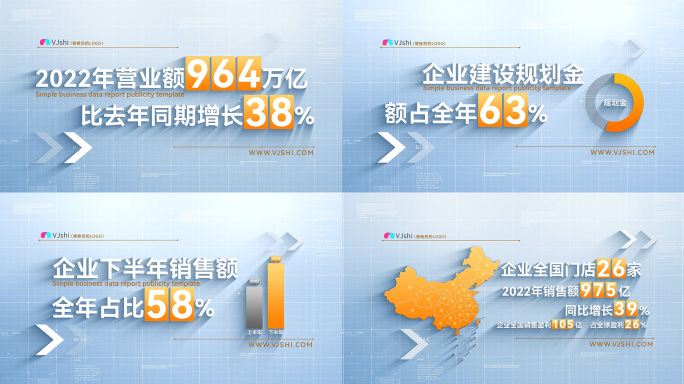 大气商务数据报表图表分析报告ae模板