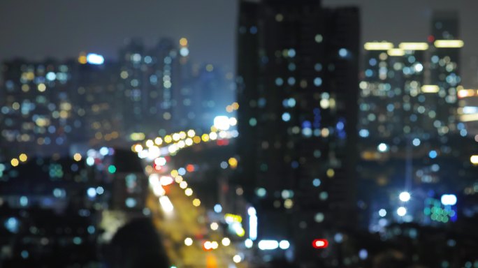 城市夜景光斑延时摄影
