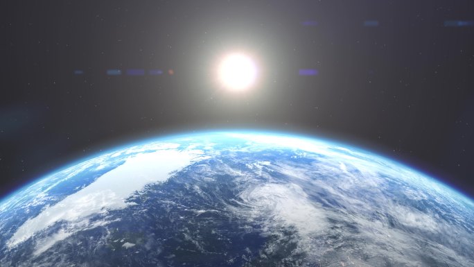 3d动画美丽的日出从太空高质量4k股票视频