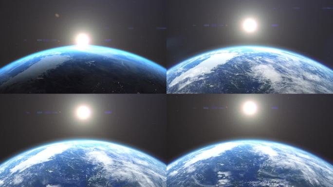 3d动画美丽的日出从太空高质量4k股票视频