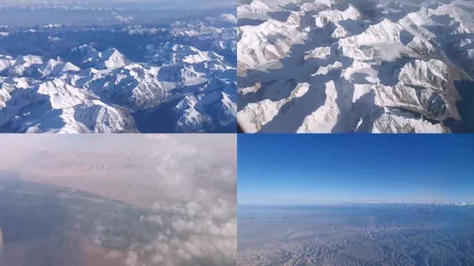 飞机上看新疆天山