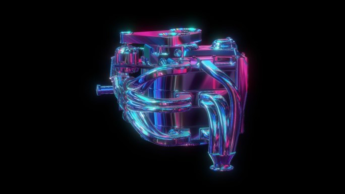 赛博朋克元宇宙电机转子透明通道素材