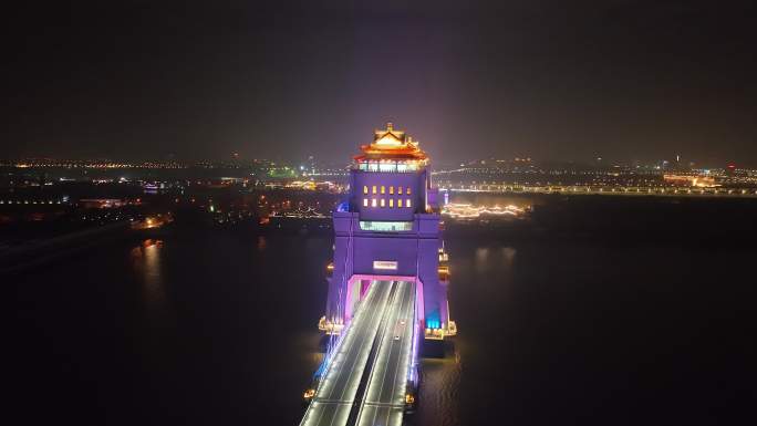 航拍扬州万福大桥夜景（御3哈苏色彩）