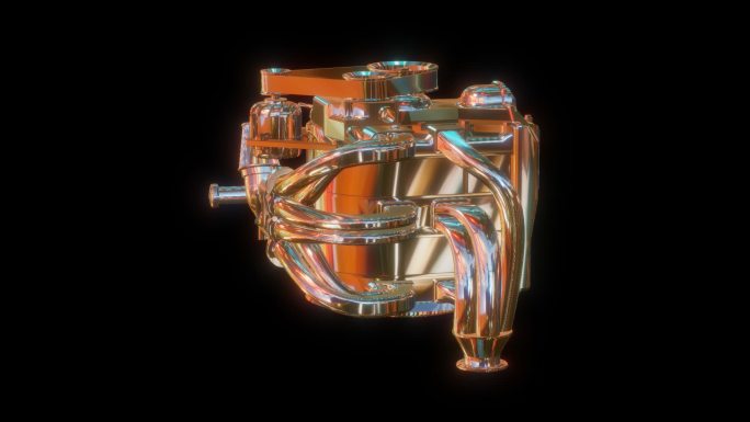 赛博朋克元宇宙电机转子透明通道素材