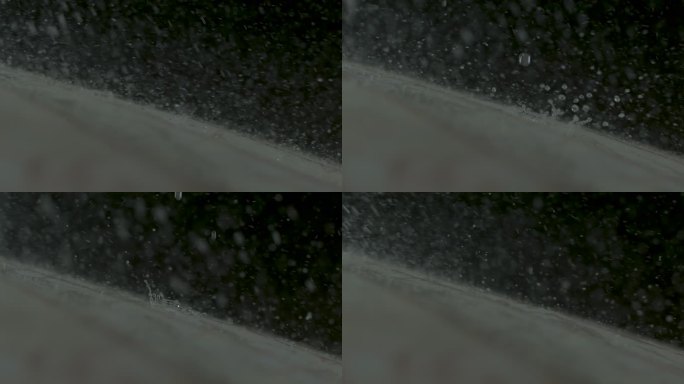高速摄影雨落在油纸伞上4K01