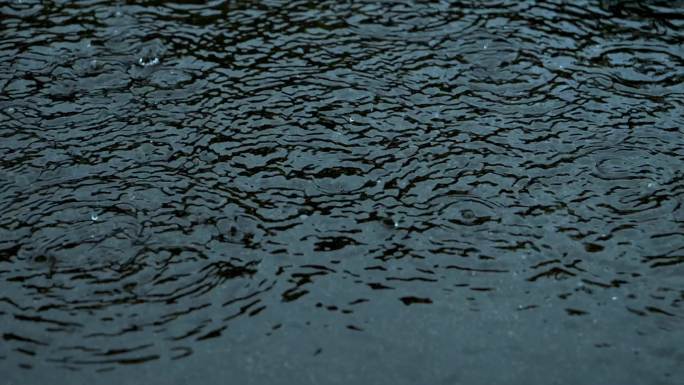 雨季 下雨 雨滴 雨水落在地面上