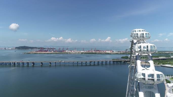 深圳前海湾区之光摩天轮航拍近景-2