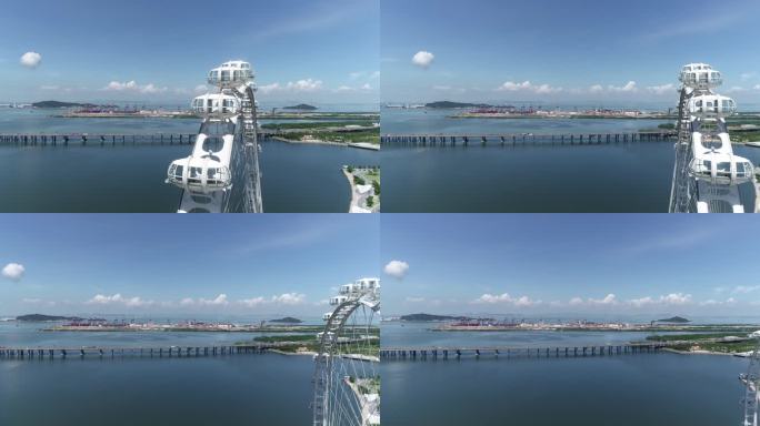 深圳前海湾区之光摩天轮航拍近景-2