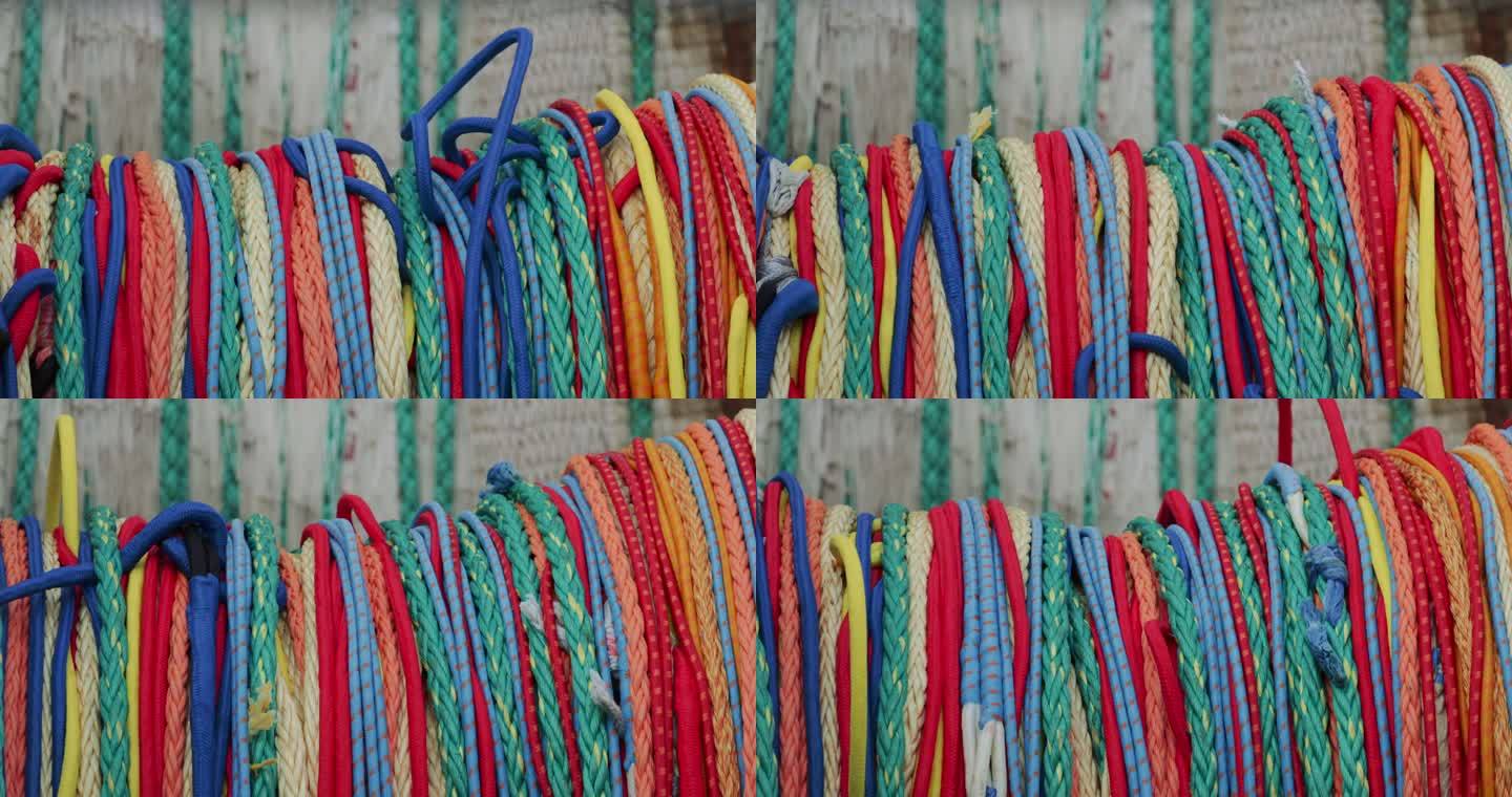 渔网绳五颜六色绳子编织绳索彩色纺织