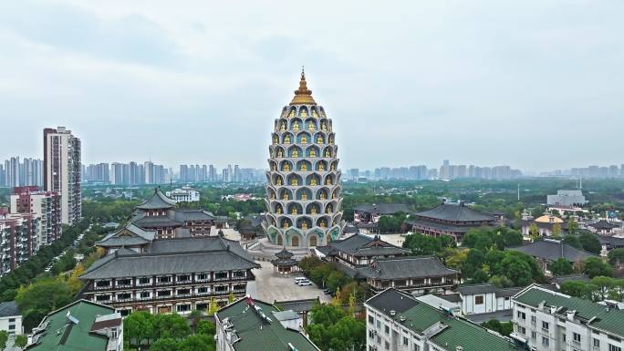 航拍常州市宝林禅寺