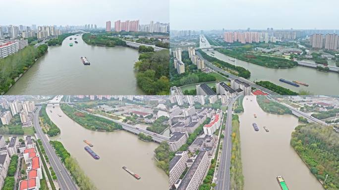 航拍常州市京杭运河
