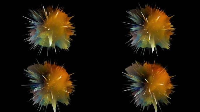 抽象艺术三维彩球动感花朵背景VJ素材74