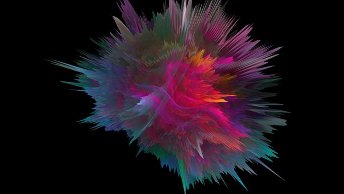 抽象艺术三维彩球动感花朵背景VJ素材25